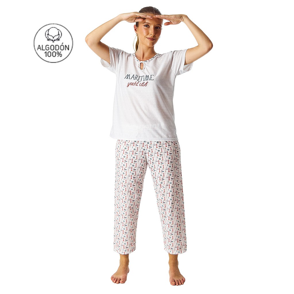 Pijama algod&oacute;n mujer pantal&oacute;n largo