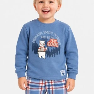 Pijama ni&ntilde;o azul pantal&oacute;n cuadros 