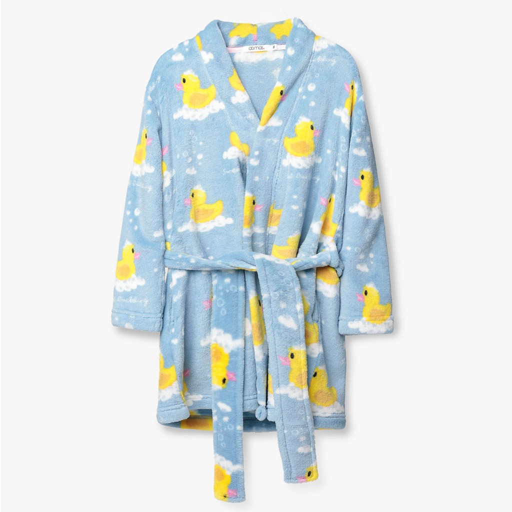 Bata corta niña coralina estampado patitos