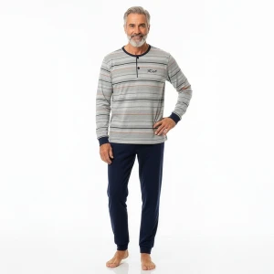 Pijama hombre tundosado cuello botones