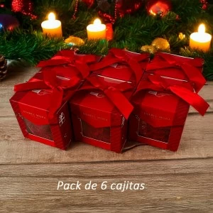 Braga brasile&ntilde;a de encaje rojo en cajita con lazo