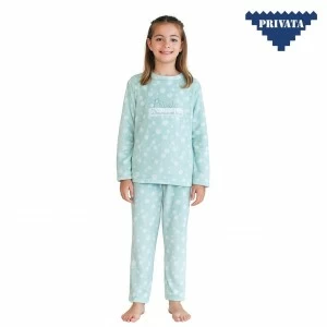 Pijama largo ni&ntilde;a coralina estampado