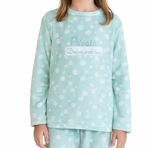 Pijama largo ni&ntilde;a coralina estampado