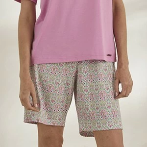 Pijama mujer manga corta cuello V y bermuda