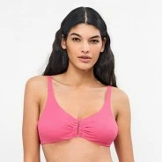 Top ba&ntilde;o mujer sin aros escote fruncido