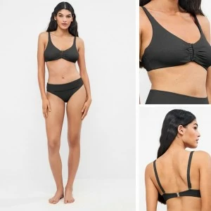 Top ba&ntilde;o mujer sin aros escote fruncido