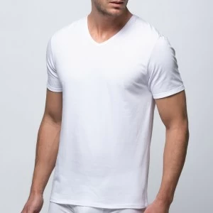 Camiseta interior manga corta cuello pico