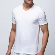 Camiseta interior manga corta cuello pico