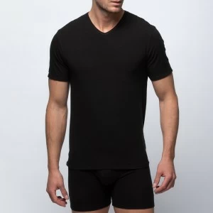 Camiseta interior manga corta cuello pico