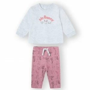 Chandall dos piezas gris y rosa ni&ntilde;a Mr Bunny