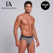 Slip hombre algod&oacute;n pack 2 colores cintura goma 