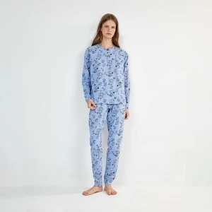 Pijama de mujer Snoopy azul manga larga