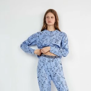 Pijama de mujer Snoopy azul manga larga