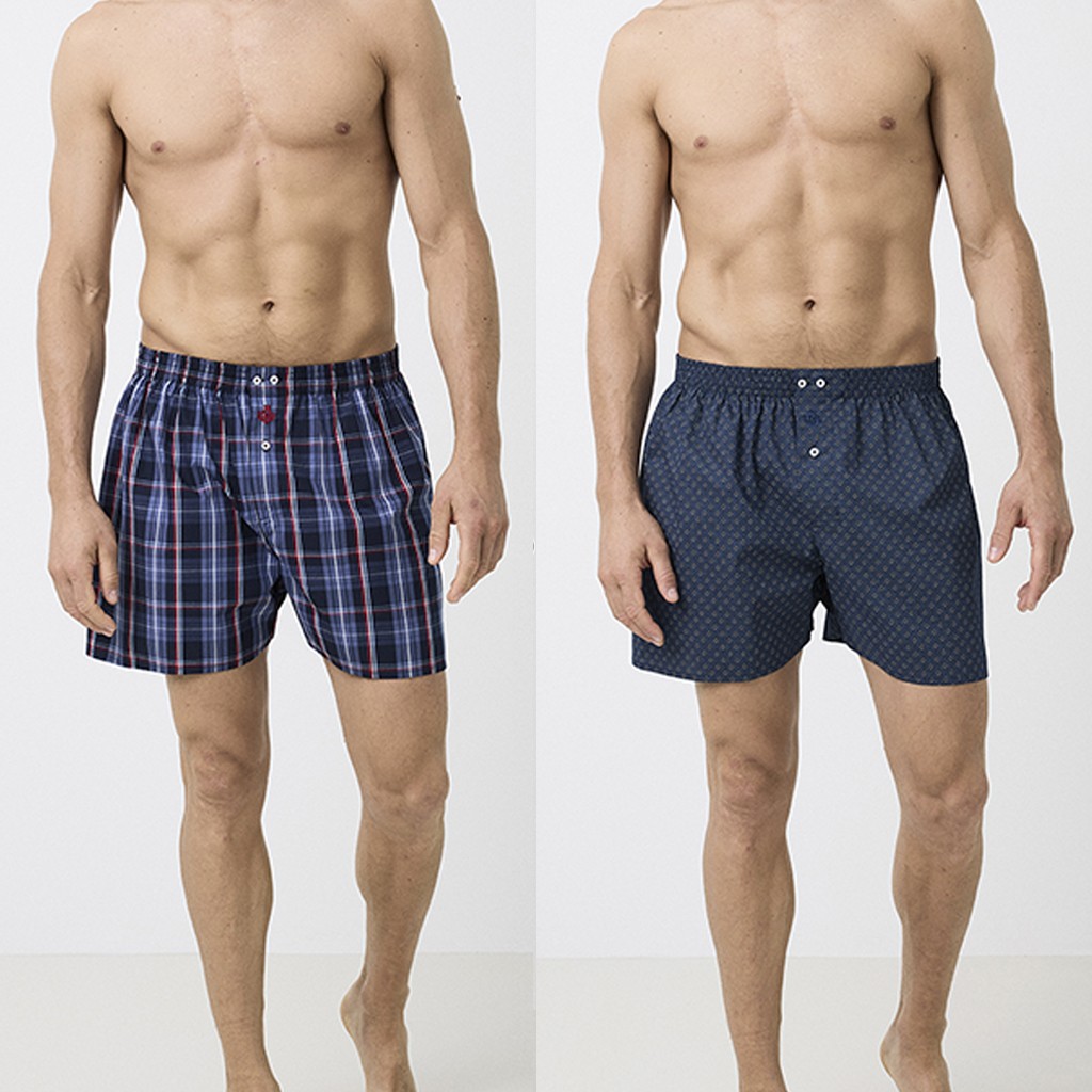 B&oacute;xer largo popel&iacute;n algod&oacute;n abierto con bot&oacute;n 