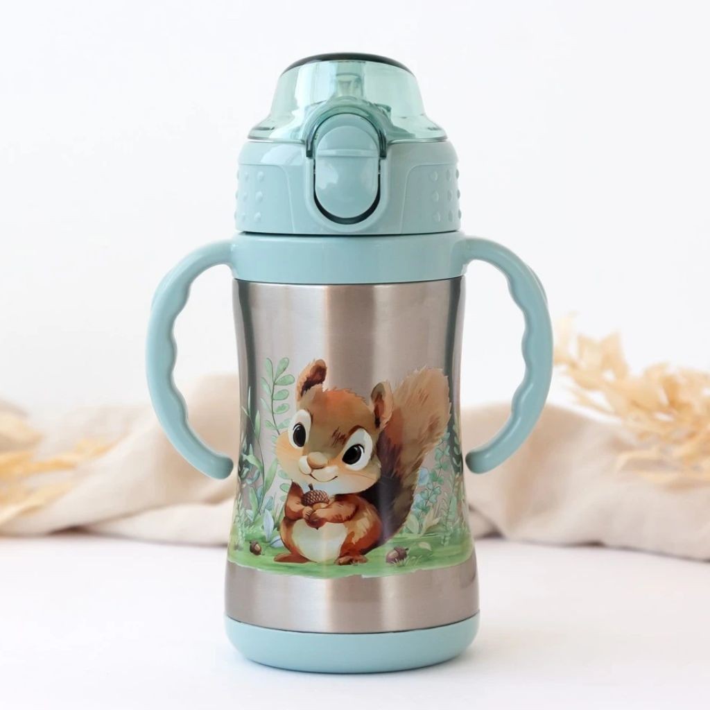 Taza termo acero con asas colecci&oacute;n ardilla salvia