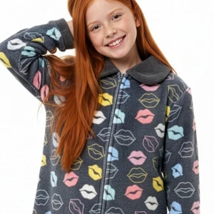 Bata juvenil estampado labios