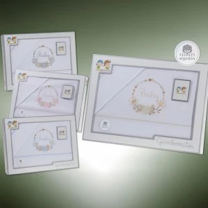 Juego sabanas coche 3 piezas algod&oacute;n bordada