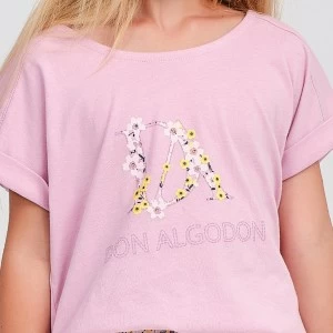 Pijama ni&ntilde;a algod&oacute;n estampado manga corta