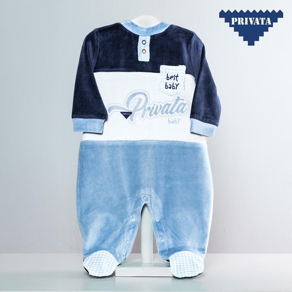 Pelele bebé tundosado manga larga