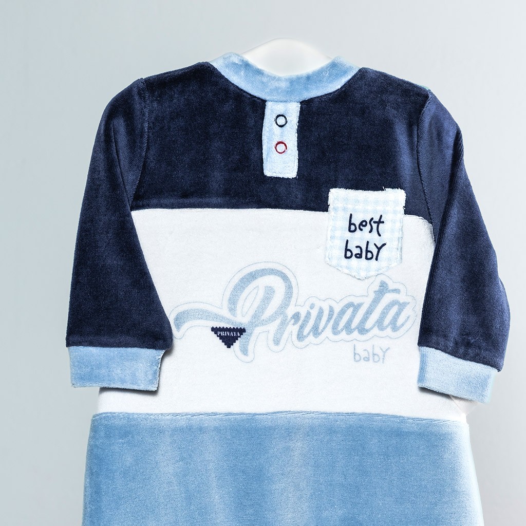 Pelele bebé tundosado manga larga