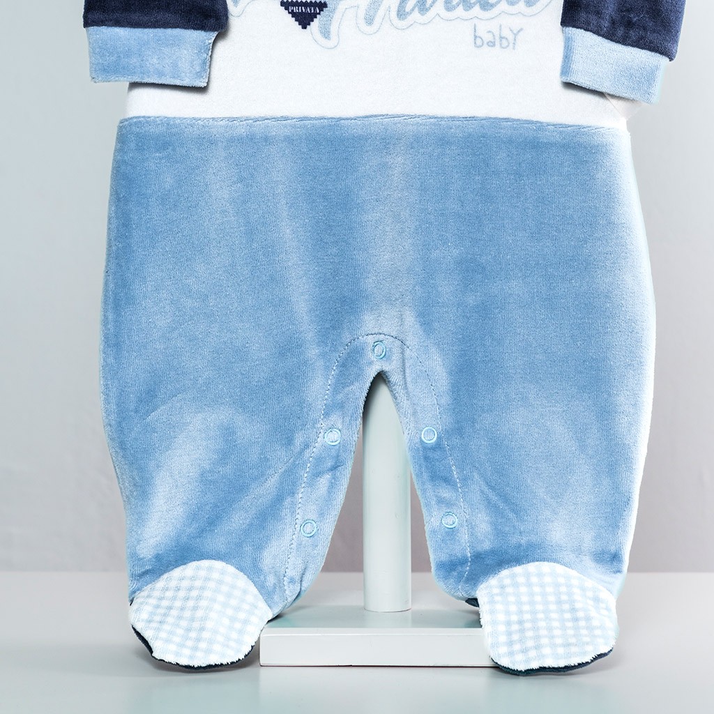 Pelele bebé tundosado manga larga