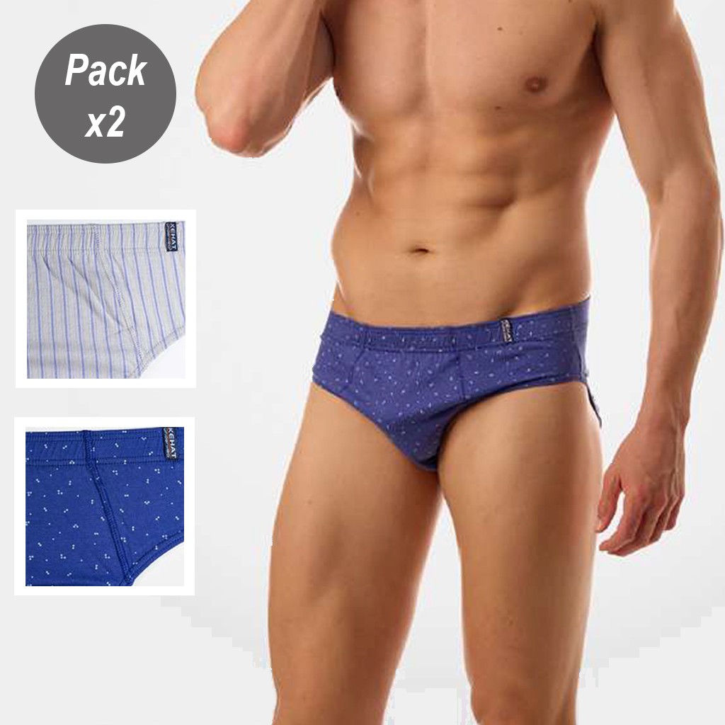 Slip algodón estampado pack x2