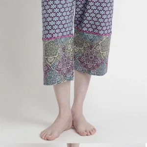 Pijama mujer manga corta y pantal&oacute;n palazzo