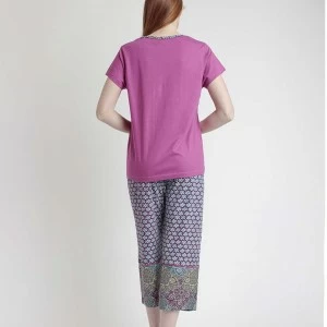 Pijama mujer manga corta y pantal&oacute;n palazzo