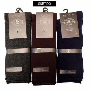 Calcet&iacute;n hombre pack x2 algod&oacute;n pu&ntilde;o rulo
