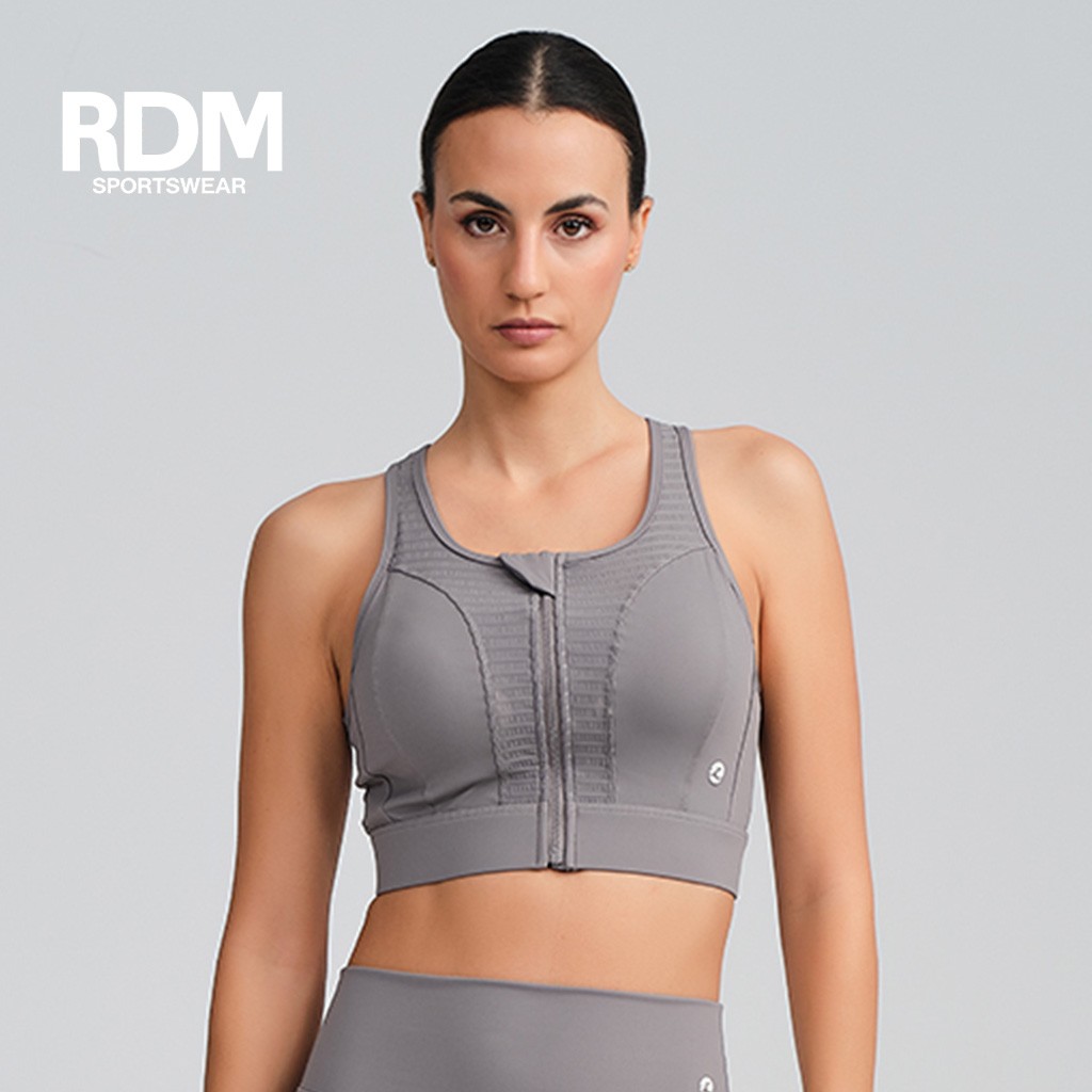 Sujetador deportivo cremallera delantera