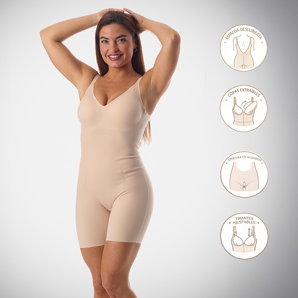 Body pantalon segunda piel relleno extraible