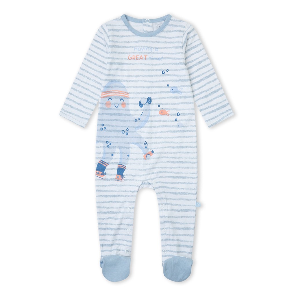 Pelele beb&eacute; manga larga rayas