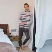 Pijama largo hombre tejido aterciopelado