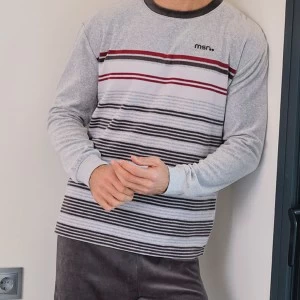 Pijama largo hombre tejido aterciopelado