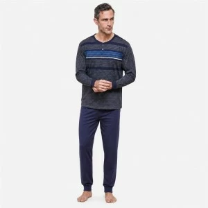 Pijama hombre algod&oacute;n manga larga