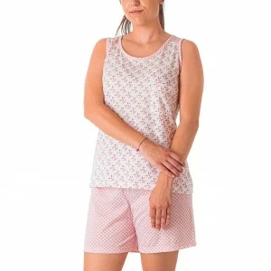 Pijama de tirantes estampado con panta&oacute;n corto