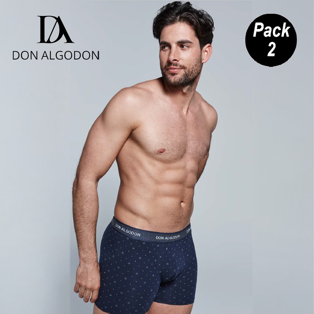 Boxer hombre algodón elastico pack 2 surtido