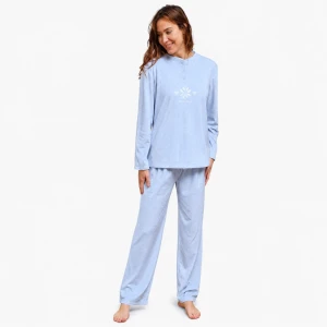 Pijama mujer estampado cuello botones