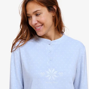 Pijama mujer estampado cuello botones