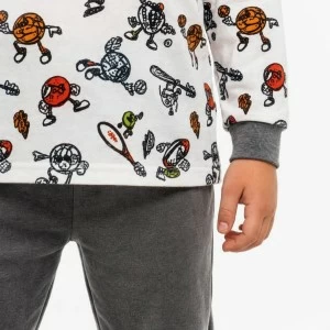 Pijama ni&ntilde;o manga larga dibujo balones