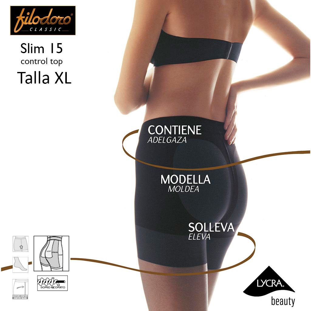Panty slim 15 XL control top con fajita 15 den