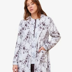 Bata mujer abotonada tejido estampado