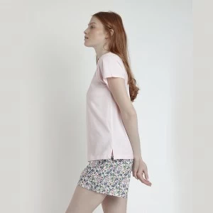 Pijama mujer algod&oacute;n manga corta y short estampado