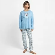 Pijama largo mujer estampado perritos