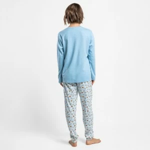 Pijama largo mujer estampado perritos