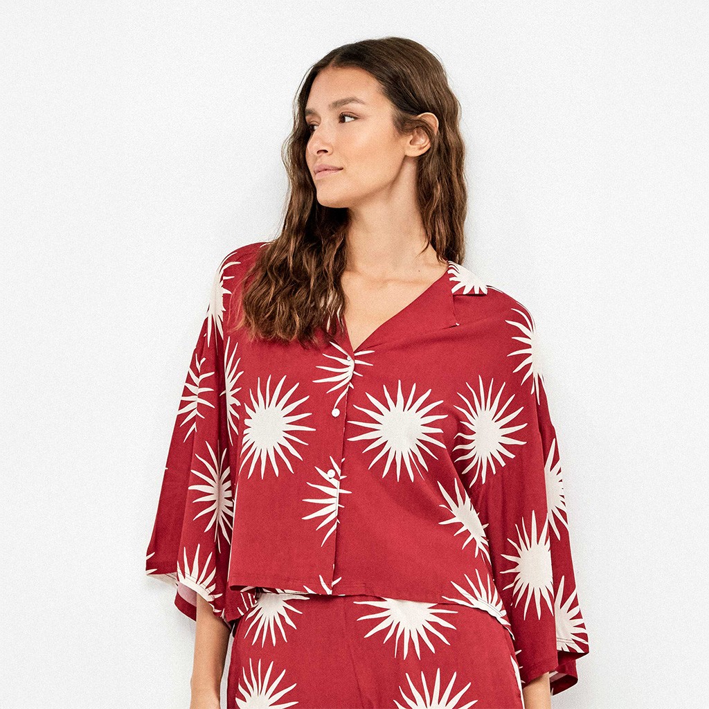 Camisa mujer estampada media manga