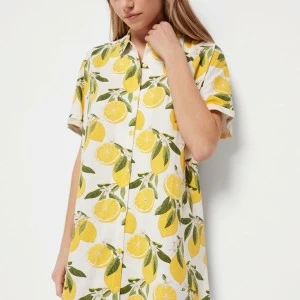 Camisola abierta estampada limones manga corta