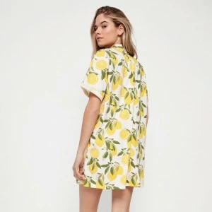 Camisola abierta estampada limones manga corta