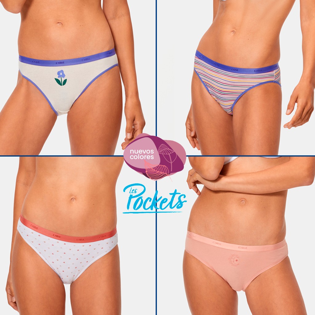 Braga bikini cinturilla goma pack 3 Les Pockets