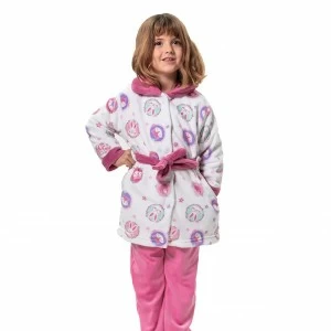 Bata ni&ntilde;a abotonada tejido estampado